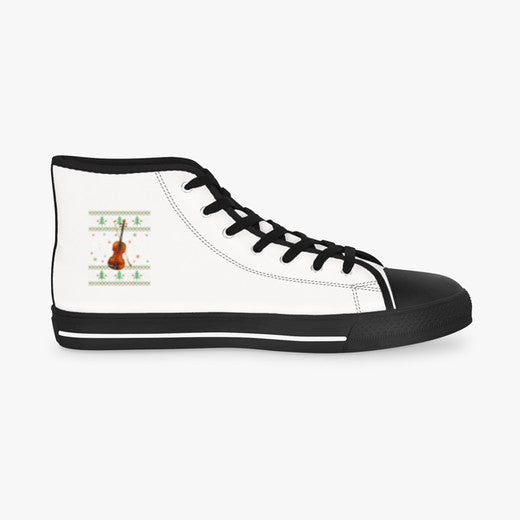 Violin Music Lover Xmas Santa Violin Ugly Christmas Sweater Shoes
